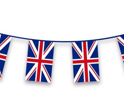 A line of Union Jack flags