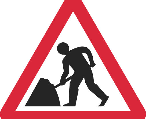 Outline of man digging a road