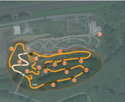 Orange tracks showing the new bike tracks on a map
