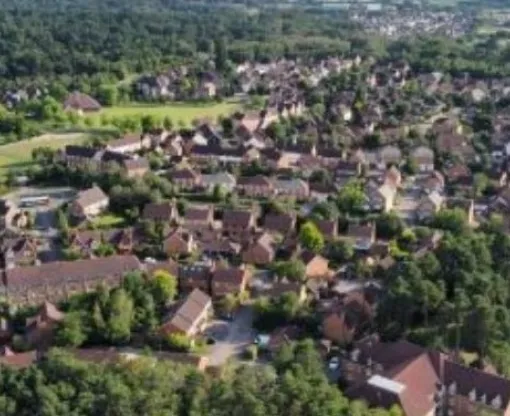 Aerial view of housing