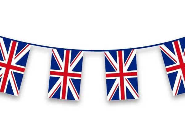 A line of Union Jack flags