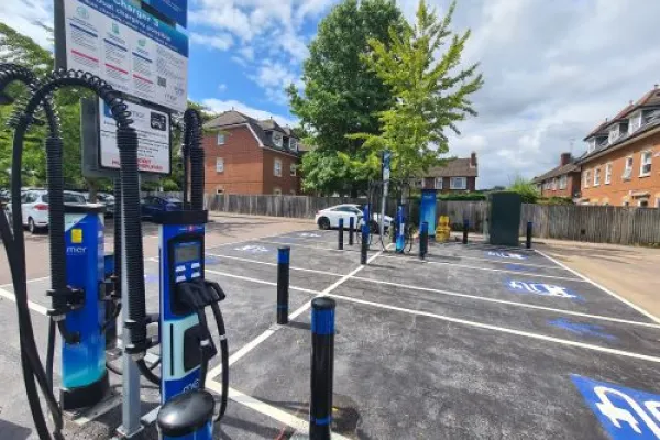 Electric vehicle charge points in Victoria Road car park, Fleet