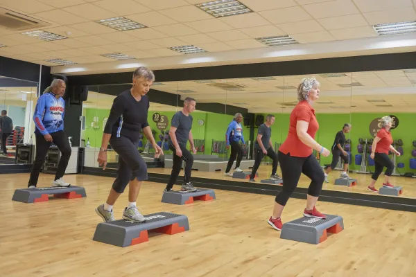 Participants in a gym class