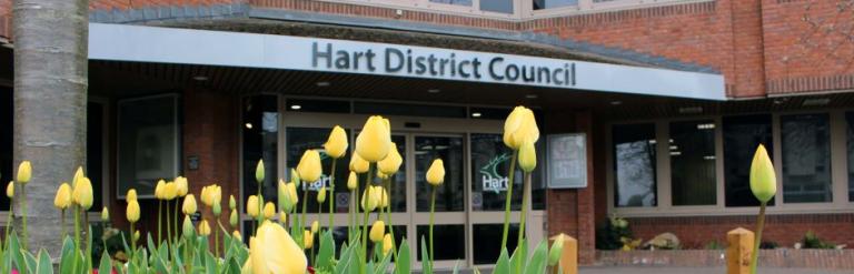 Hart offices with flowers in foreground