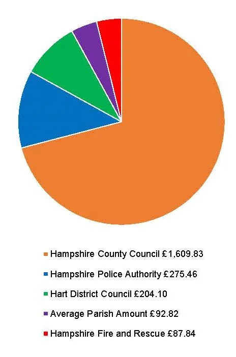 Pie chart split into 5 colours
