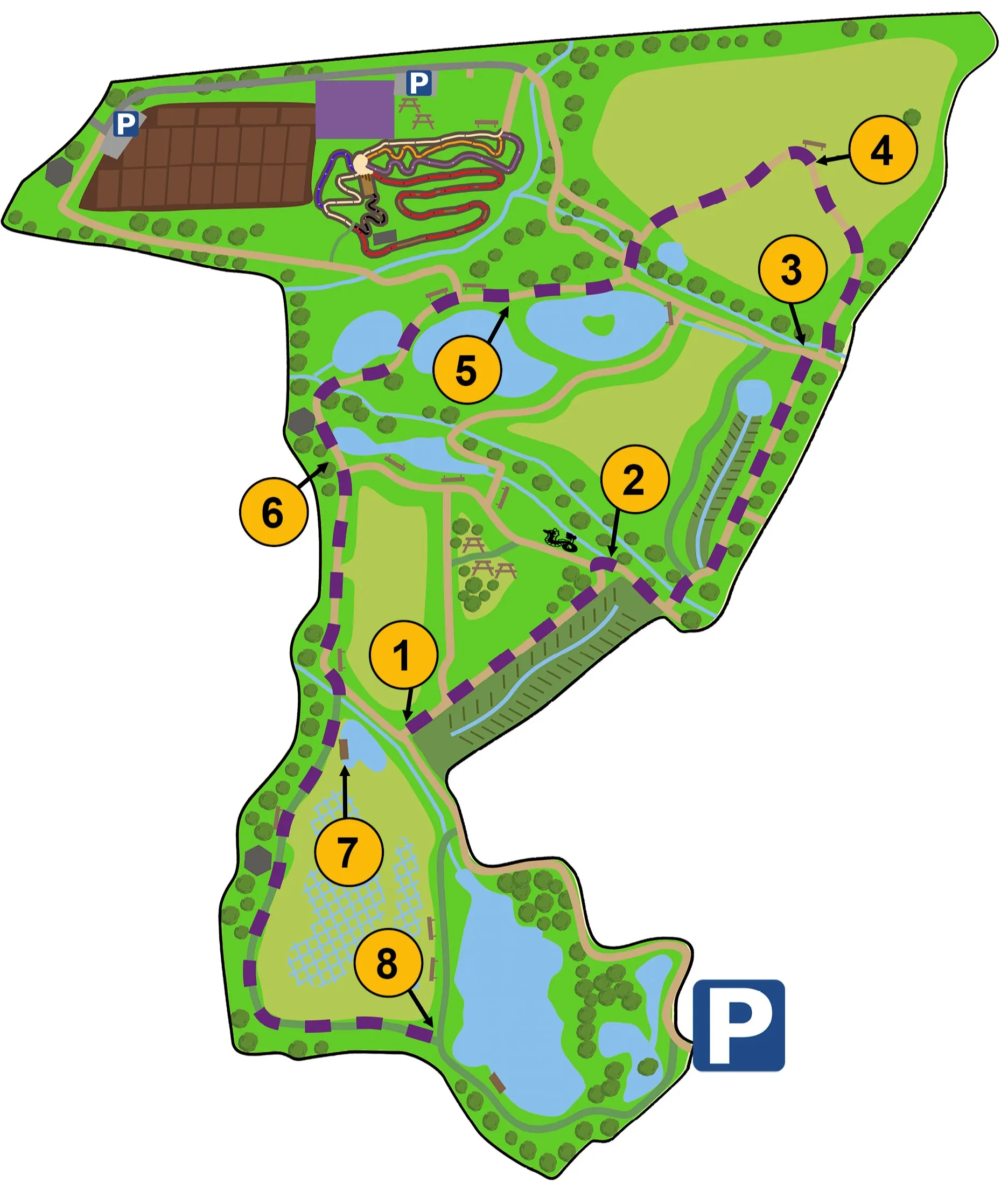 Map showing route around Edenbrook country Park