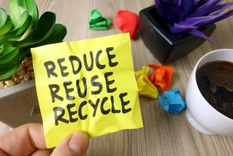 Stock photo saying reduce reuse recycle