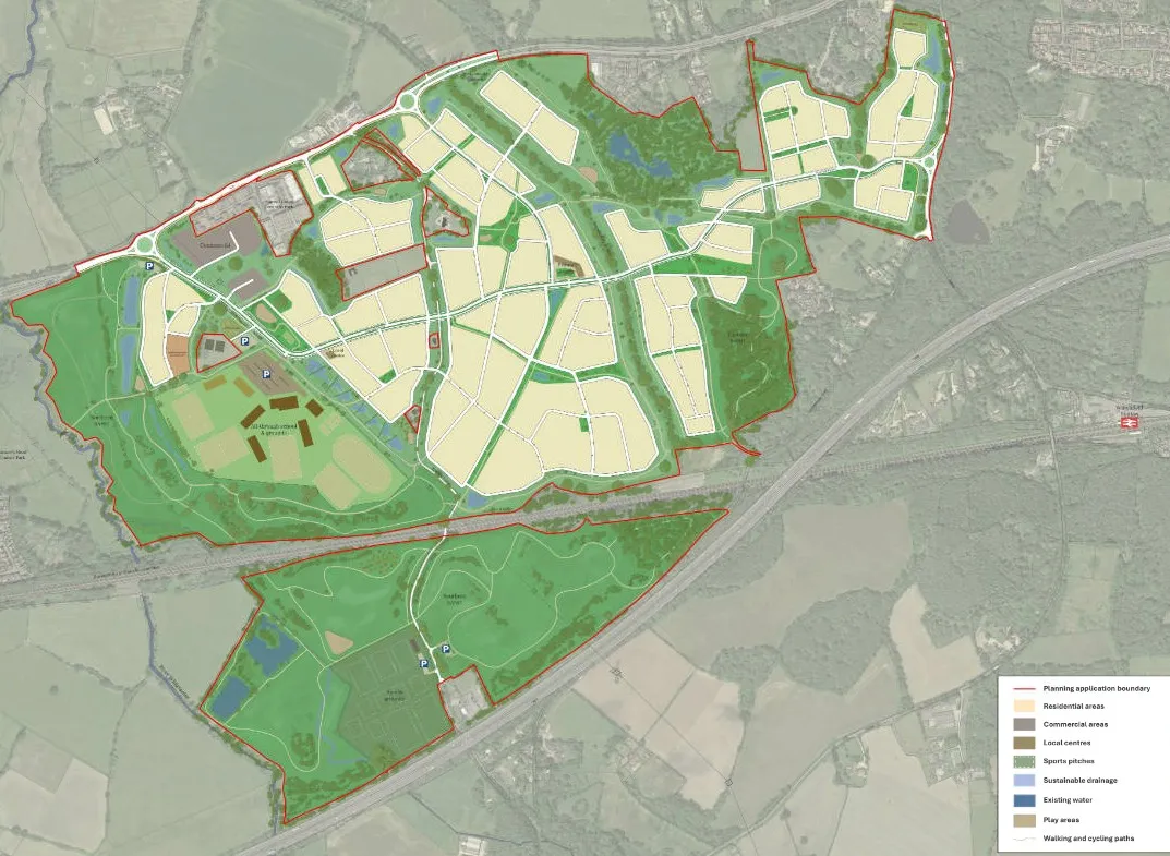 Illustrated plan showing proposed layout of development as submitted July 16 2026